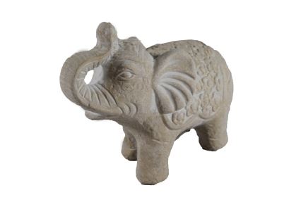 Elefant,gross aus echtem Keramik cremefarben