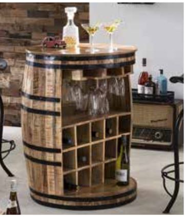 Barschrank Fassförmig - Rustic