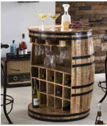 Barschrank Fassförmig - Rustic