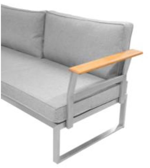 Oreo Edelstahl Lounge gross mit Teak Armlehne