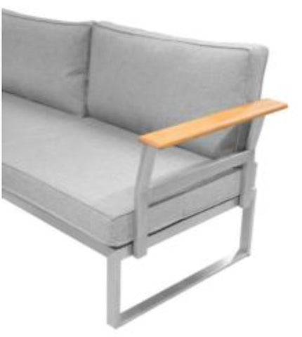 Oreo Edelstahl Lounge gross mit Teak Armlehne