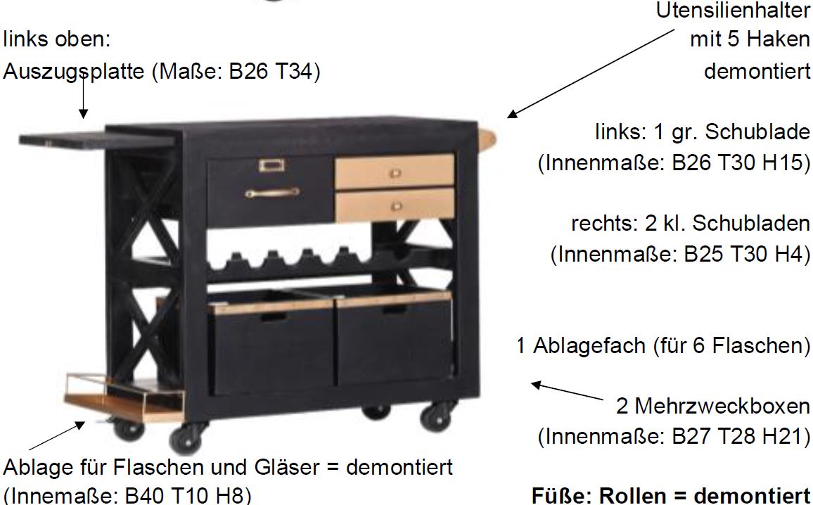 Toscana Gold Servierwagen