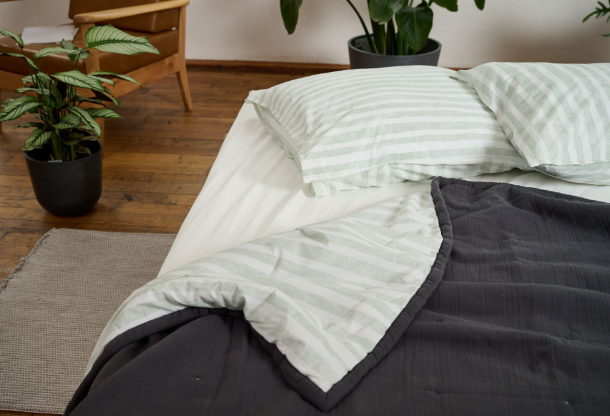 100% Bio-Baumwolle — Quilt Laurin, anthrazit