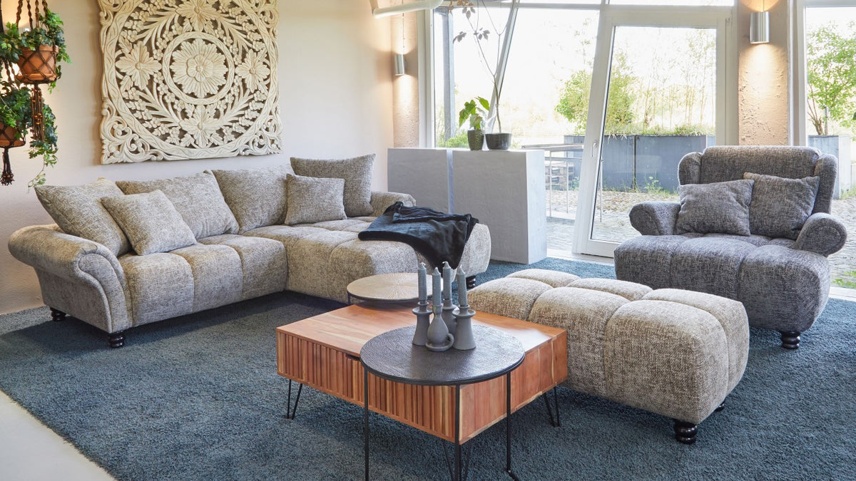 Sofa London mit Ottomane