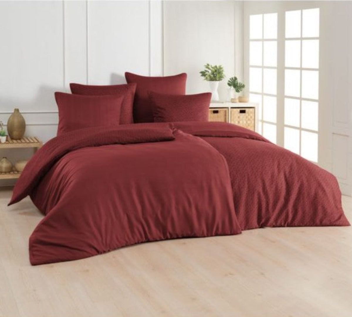 ESPRIT Scatter Burgundy Set 160x210 + 50x70cm