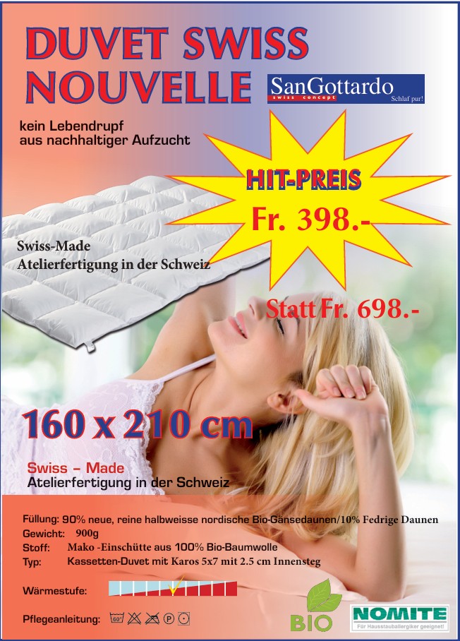 Swiss Daunen Duvet Nouvelle