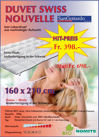 Swiss Daunen Duvet Nouvelle