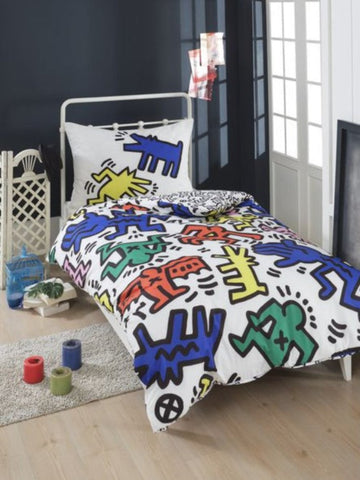 Satin Bettwäsche Keith Haring