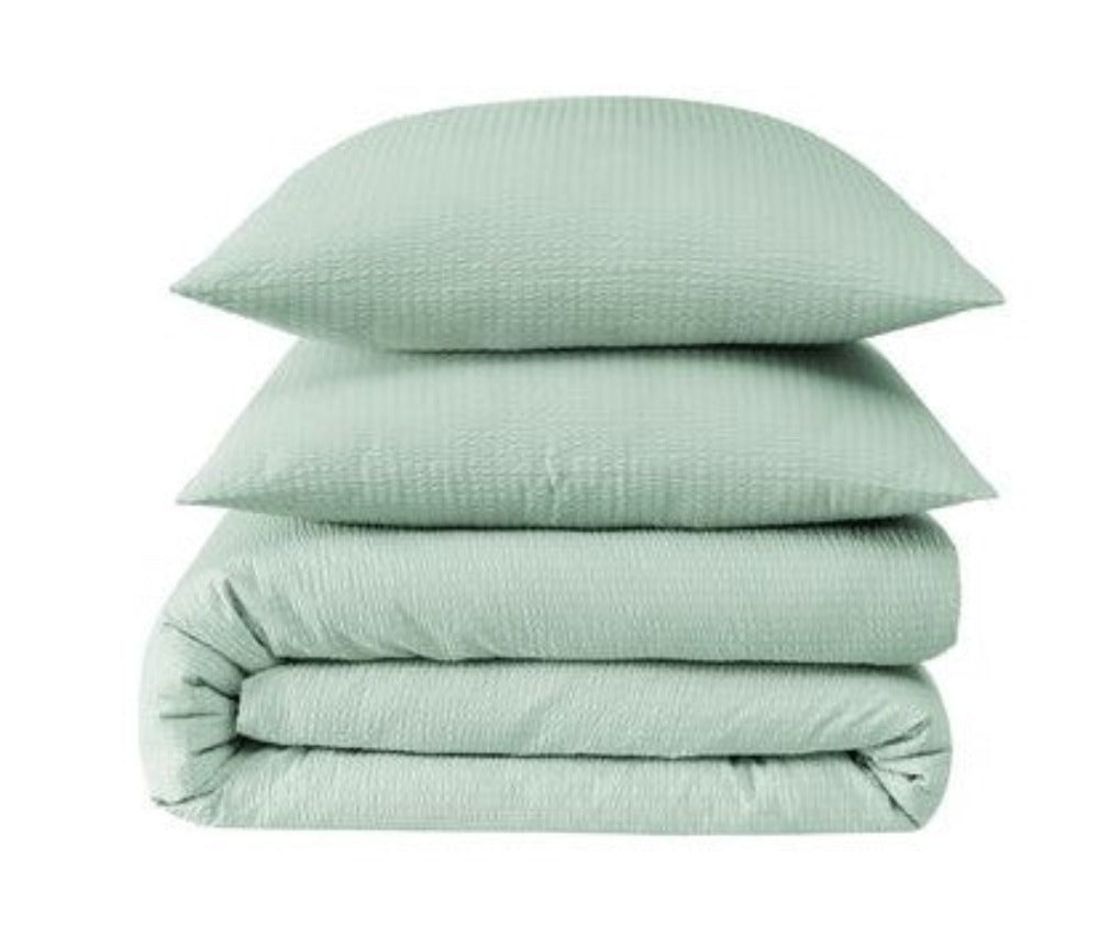 Seersucker Bettwäsche Set Mint Uni