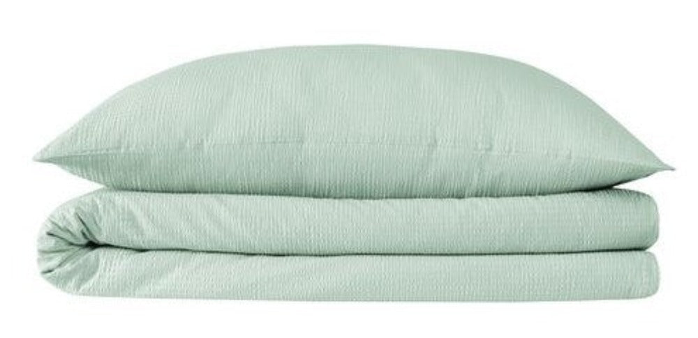 Seersucker Bettwäsche Set Mint Uni