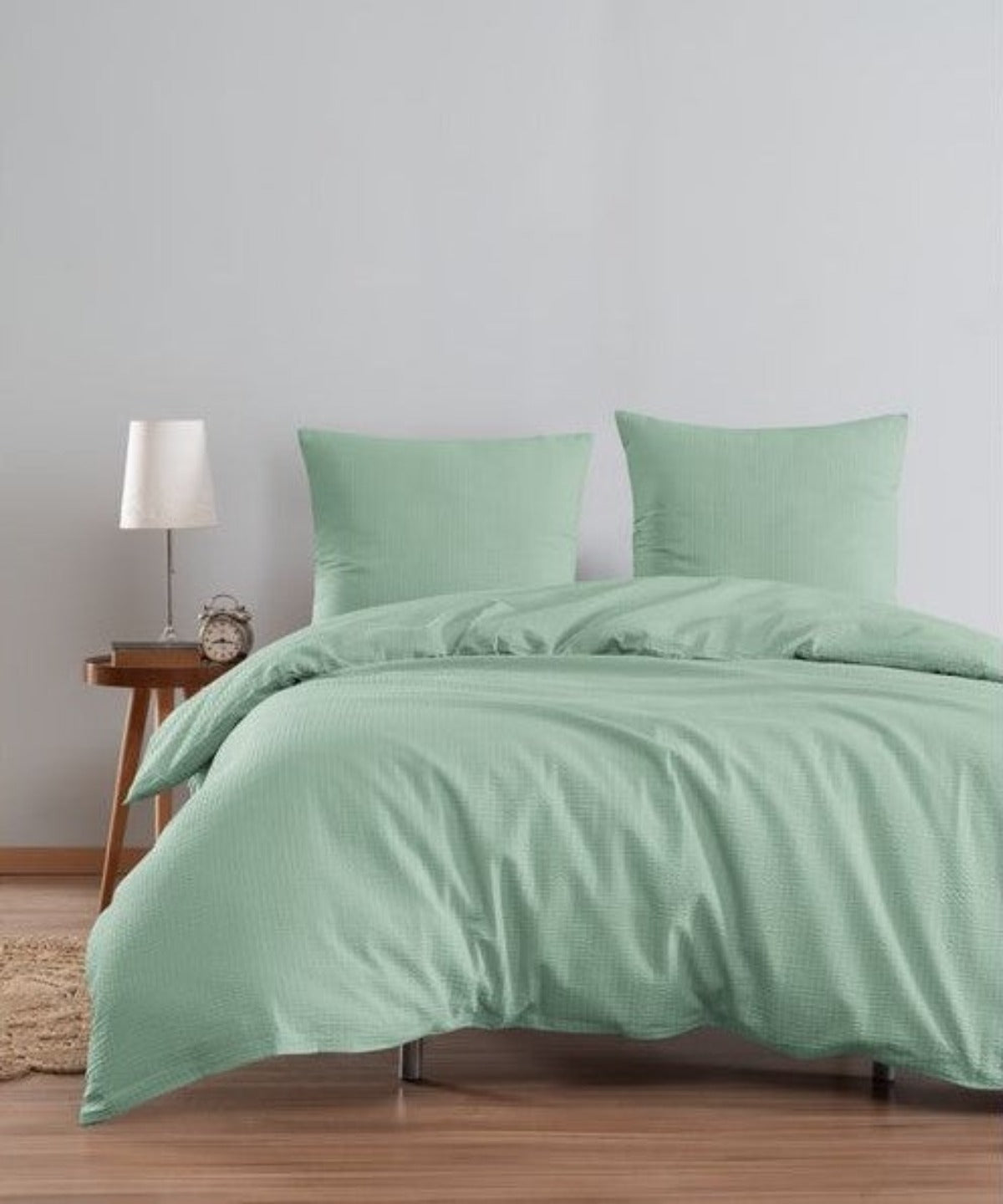Seersucker Bettwäsche Set Mint Uni