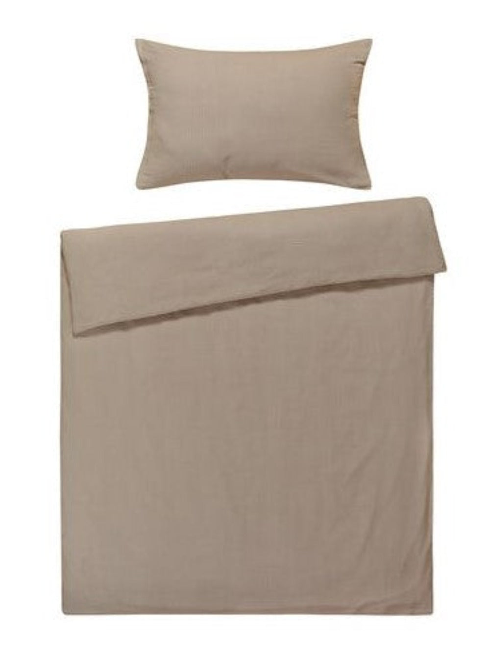 Seersucker Bettwäsche Set Taupe Uni